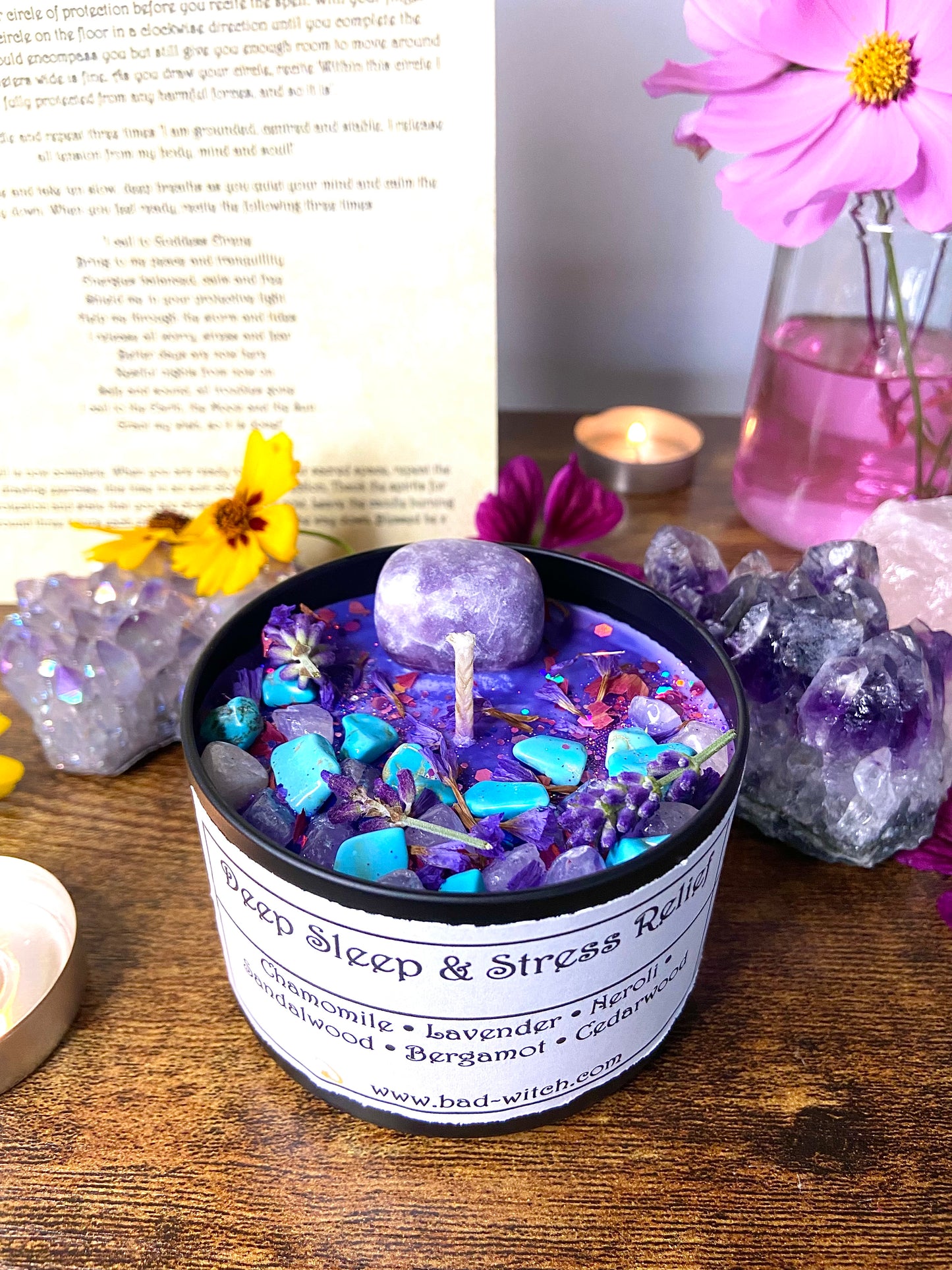 Deep Sleep & Stress Relief Spell Candle